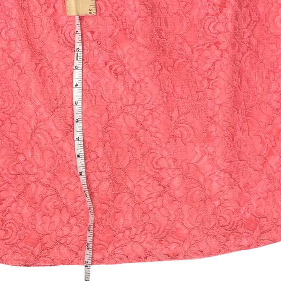 Vintage Jessica McClintock Pink Floral Lace Strapless Mermaid Maxi Dress size 10 - Picture 13 of 14